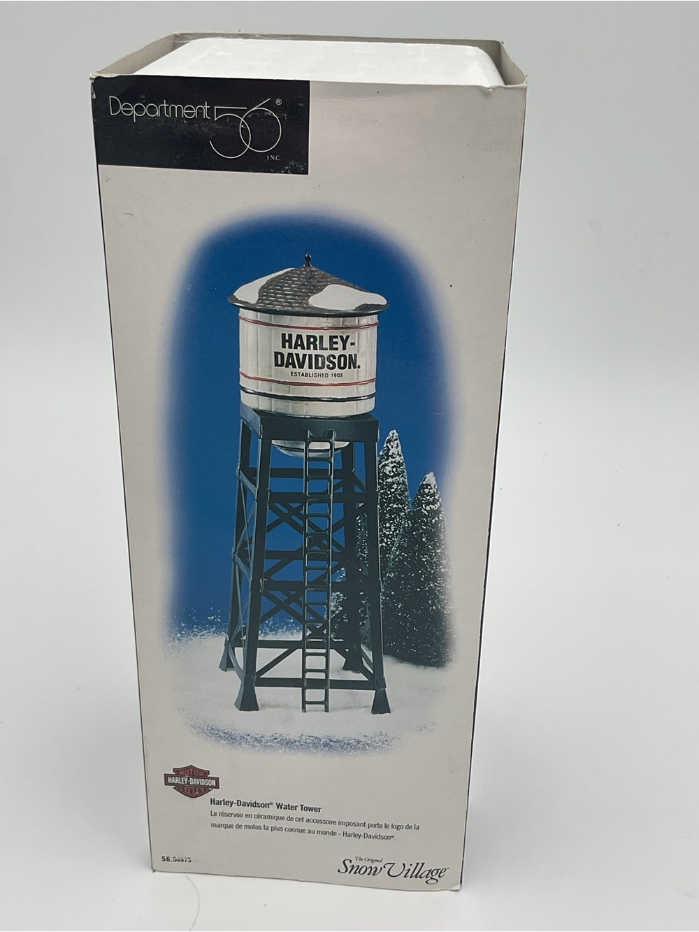 Department 56 Harley-Davidson White & Black Water Tower Collectible